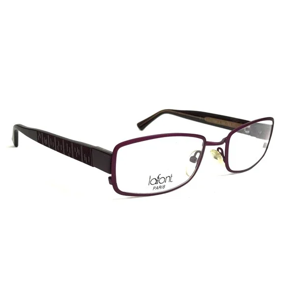 Jean Lafont Eyeglasses Frames DIANE 783 Purple Rectangle Wire Rim 52-19-130